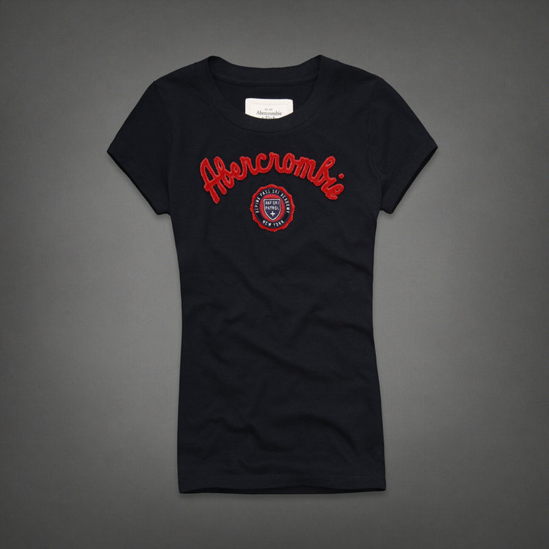 Abercrombie Fitch Mujeres De Cuello Redondo Corto Remera AF8273